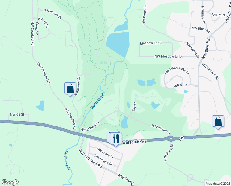 map of restaurants, bars, coffee shops, grocery stores, and more near 6520 Turnberry Court in Parkville