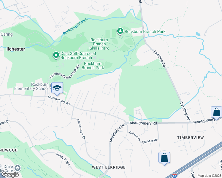 map of restaurants, bars, coffee shops, grocery stores, and more near 6486 Park Forest Circle in Elkridge