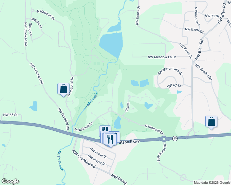 map of restaurants, bars, coffee shops, grocery stores, and more near 6509 Ridge Road in Parkville