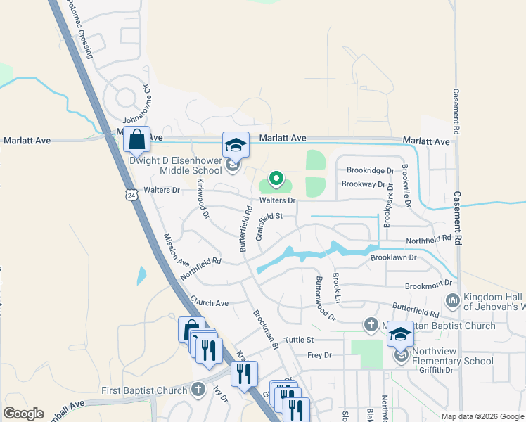 map of restaurants, bars, coffee shops, grocery stores, and more near 608 Grainfield Street in Manhattan