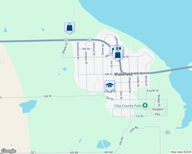 map of restaurants, bars, coffee shops, grocery stores, and more near 604 6th Street in Wakefield