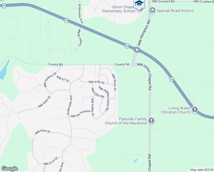 map of restaurants, bars, coffee shops, grocery stores, and more near 14517 Northwest 67th Street in Kansas City