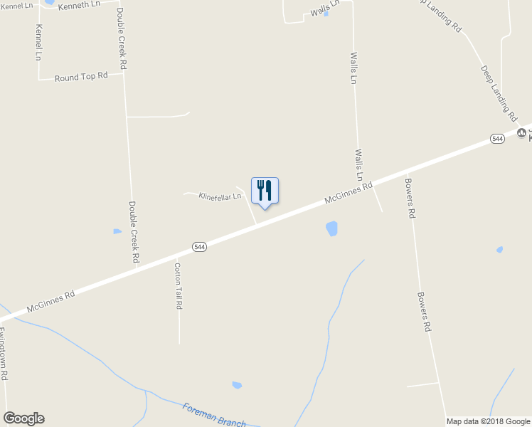 map of restaurants, bars, coffee shops, grocery stores, and more near 1605 McGinnes Road in Chestertown