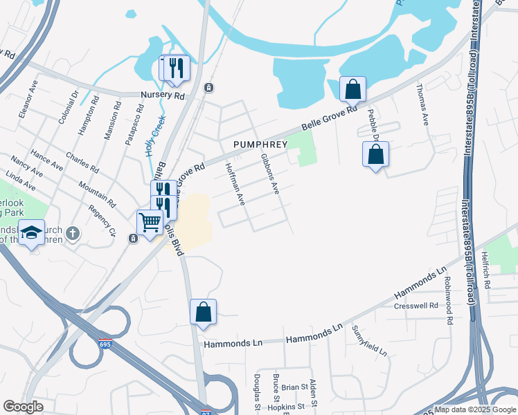 map of restaurants, bars, coffee shops, grocery stores, and more near 230 Key Avenue in Anne Arundel County