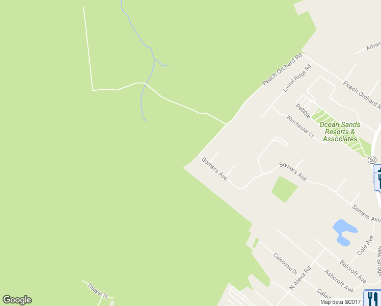 map of restaurants, bars, coffee shops, grocery stores, and more near 111 Peach Orchard Road in Upper Township