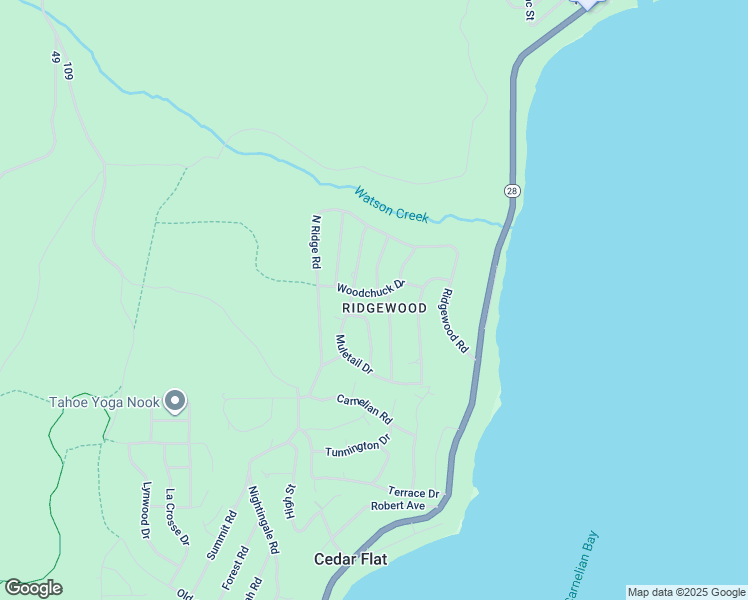 map of restaurants, bars, coffee shops, grocery stores, and more near 525 Woodchuck Drive in Carnelian Bay