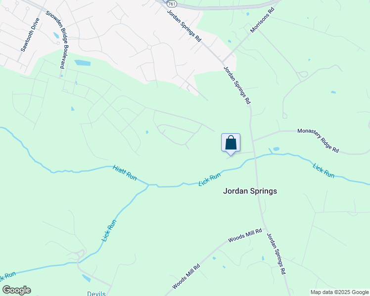 map of restaurants, bars, coffee shops, grocery stores, and more near 1160 Jordan Springs Road in Stephenson