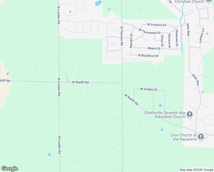 map of restaurants, bars, coffee shops, grocery stores, and more near 7225 West Ratliff Road in Bloomington