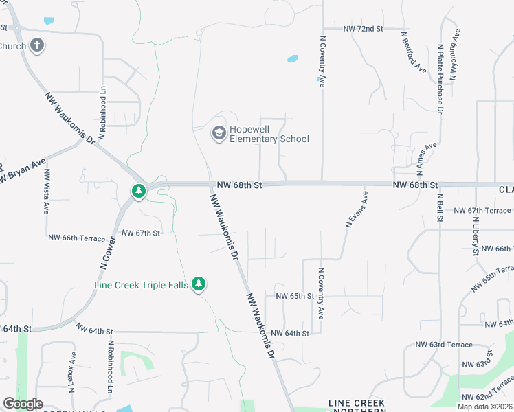 map of restaurants, bars, coffee shops, grocery stores, and more near 6638 North Edison Avenue in Kansas City