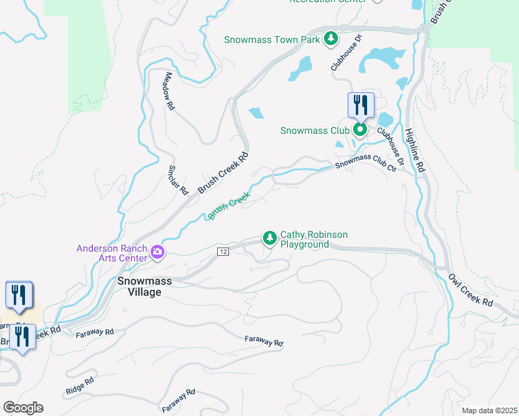 map of restaurants, bars, coffee shops, grocery stores, and more near 115 Harleston Grn in Snowmass Village