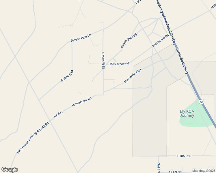 map of restaurants, bars, coffee shops, grocery stores, and more near 1494 South 20th West Street in Ely