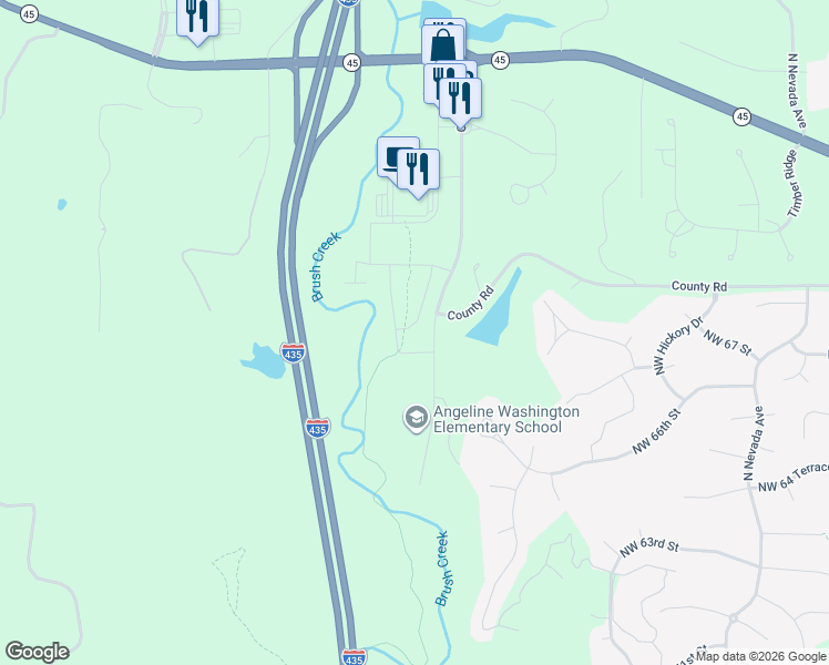 map of restaurants, bars, coffee shops, grocery stores, and more near 15050 County Road in Kansas City