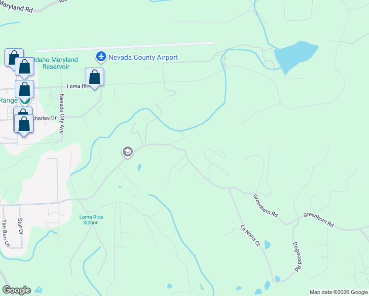 map of restaurants, bars, coffee shops, grocery stores, and more near 13784 Greenhorn Road in Grass Valley