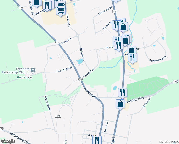 map of restaurants, bars, coffee shops, grocery stores, and more near 148 Fenner Avenue in Hillsboro