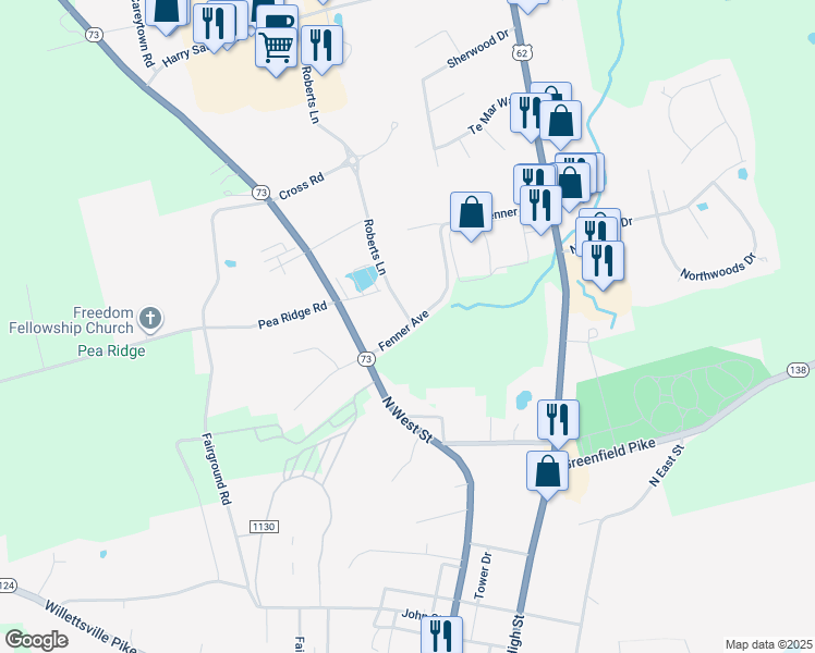map of restaurants, bars, coffee shops, grocery stores, and more near 148 Fenner Avenue in Hillsboro