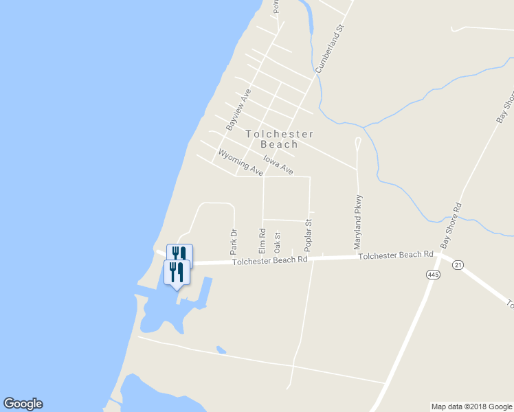 map of restaurants, bars, coffee shops, grocery stores, and more near 8706 Elm Road in Chestertown