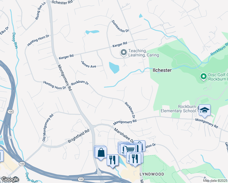 map of restaurants, bars, coffee shops, grocery stores, and more near 7719 Graystone Court in Ellicott City