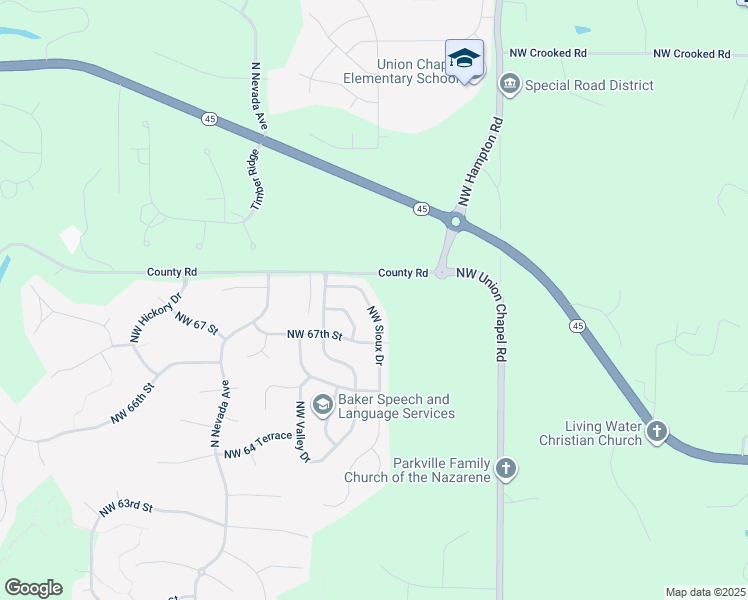 map of restaurants, bars, coffee shops, grocery stores, and more near 6729 Northwest Sioux Drive in Parkville