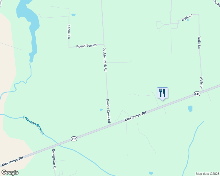 map of restaurants, bars, coffee shops, grocery stores, and more near 206 Double Creek Road in Chestertown