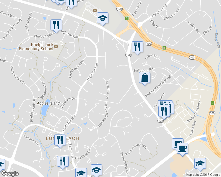 map of restaurants, bars, coffee shops, grocery stores, and more near 5626 Roundtree Lane in Columbia