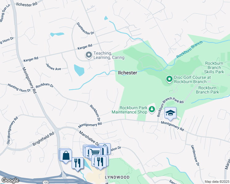 map of restaurants, bars, coffee shops, grocery stores, and more near 7753 Sandstone Court in Ellicott City