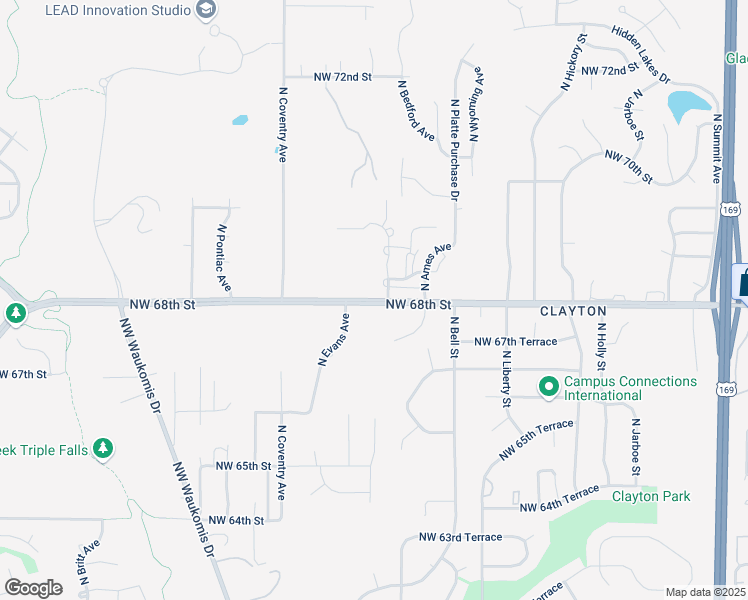 map of restaurants, bars, coffee shops, grocery stores, and more near 2000 Northwest 68 Street in Kansas City