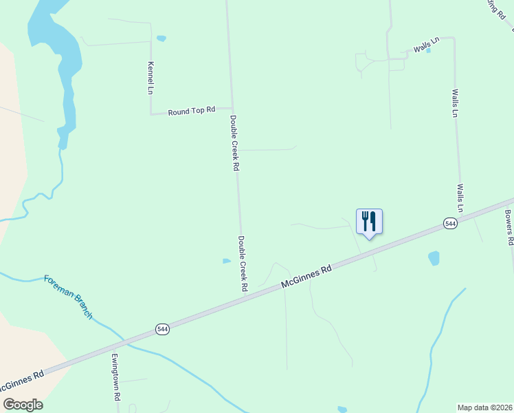 map of restaurants, bars, coffee shops, grocery stores, and more near 206 Double Creek Road in Chestertown