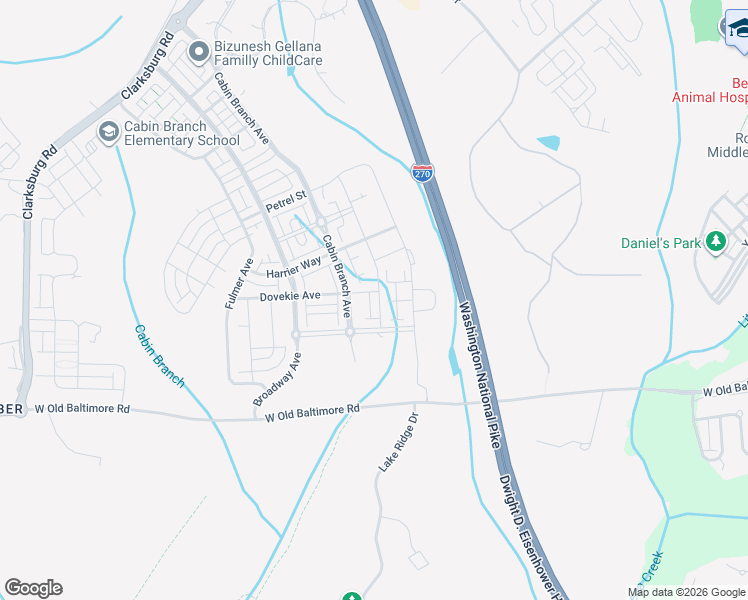 map of restaurants, bars, coffee shops, grocery stores, and more near 22036 Plover Street in Clarksburg