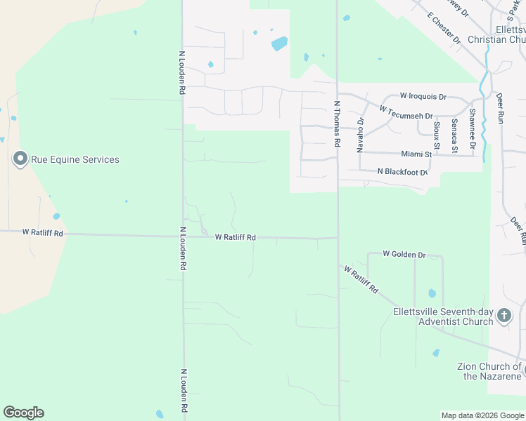 map of restaurants, bars, coffee shops, grocery stores, and more near 7270 West Ratliff Road in Bloomington