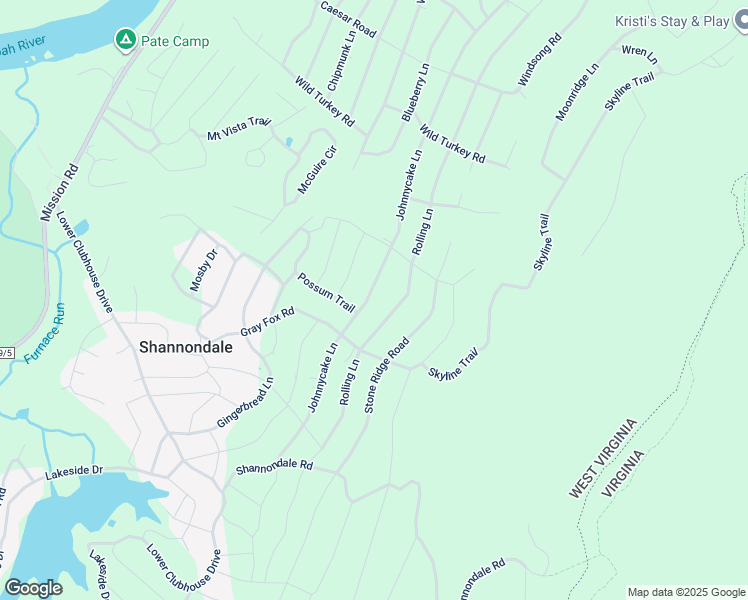 map of restaurants, bars, coffee shops, grocery stores, and more near 738 Johnnycake Lane in Harpers Ferry