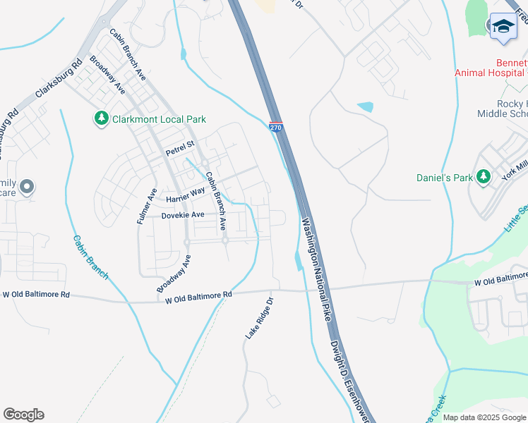 map of restaurants, bars, coffee shops, grocery stores, and more near 13230 Petrel Street in Clarksburg