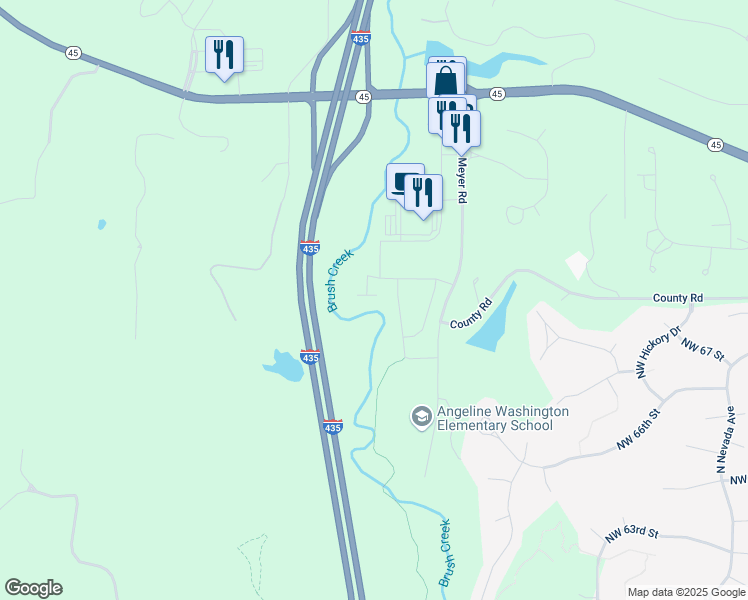 map of restaurants, bars, coffee shops, grocery stores, and more near 15525 Ayden Street in Parkville