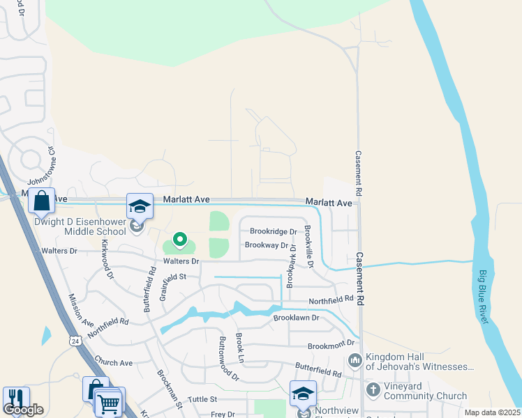 map of restaurants, bars, coffee shops, grocery stores, and more near 3008 Brookville Drive in Manhattan