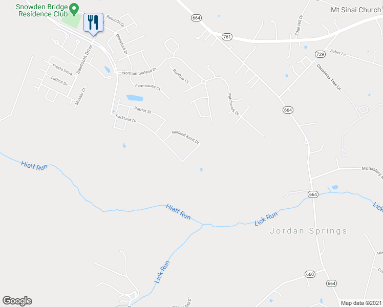 map of restaurants, bars, coffee shops, grocery stores, and more near Centifour Drive in Frederick County