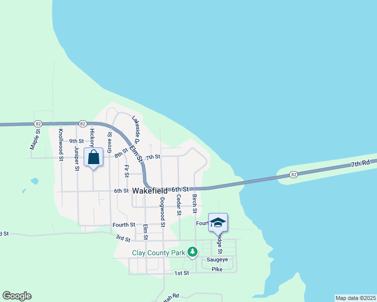 map of restaurants, bars, coffee shops, grocery stores, and more near 101 7th Street in Wakefield