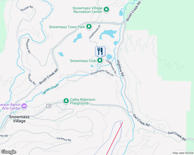 map of restaurants, bars, coffee shops, grocery stores, and more near in Snowmass Village