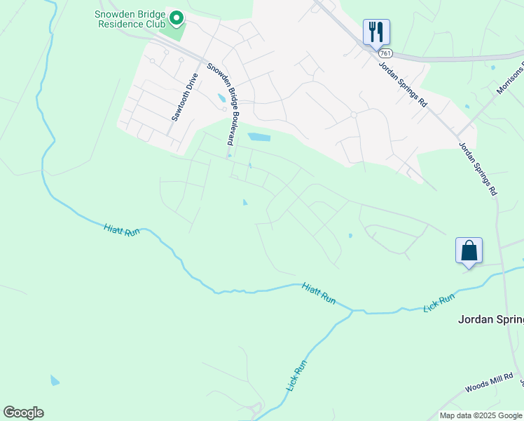 map of restaurants, bars, coffee shops, grocery stores, and more near 326 Starry Way Drive in Stephenson
