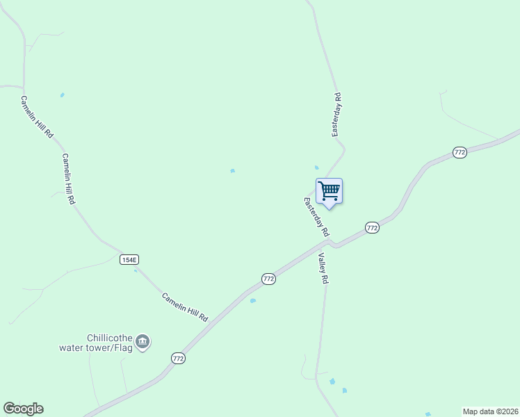 map of restaurants, bars, coffee shops, grocery stores, and more near 159 Easterday Road in Chillicothe