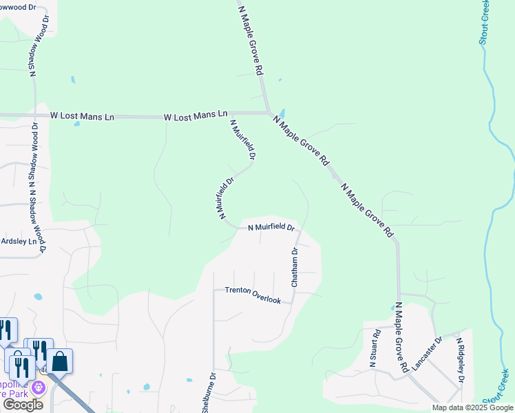 map of restaurants, bars, coffee shops, grocery stores, and more near in Bloomington