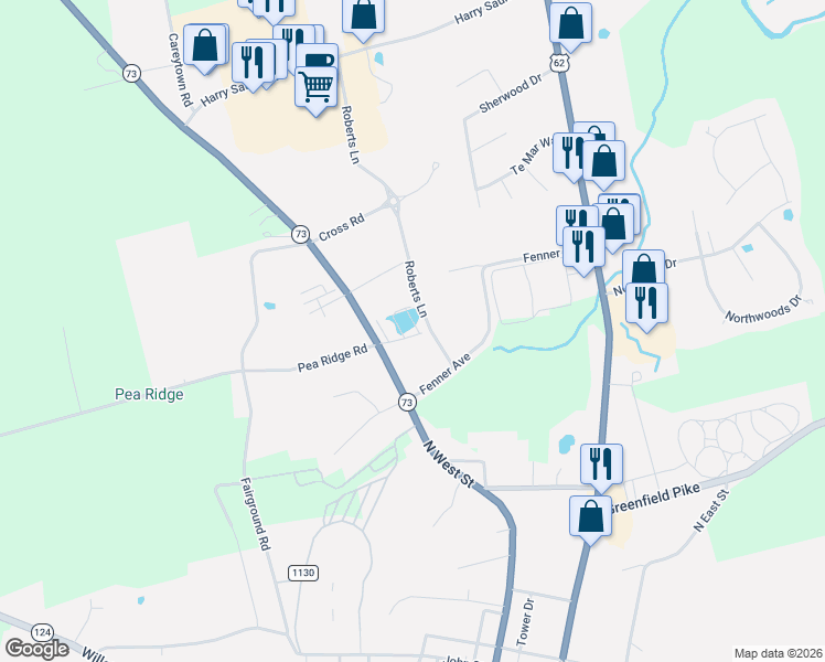 map of restaurants, bars, coffee shops, grocery stores, and more near 1064 North West Street in Hillsboro