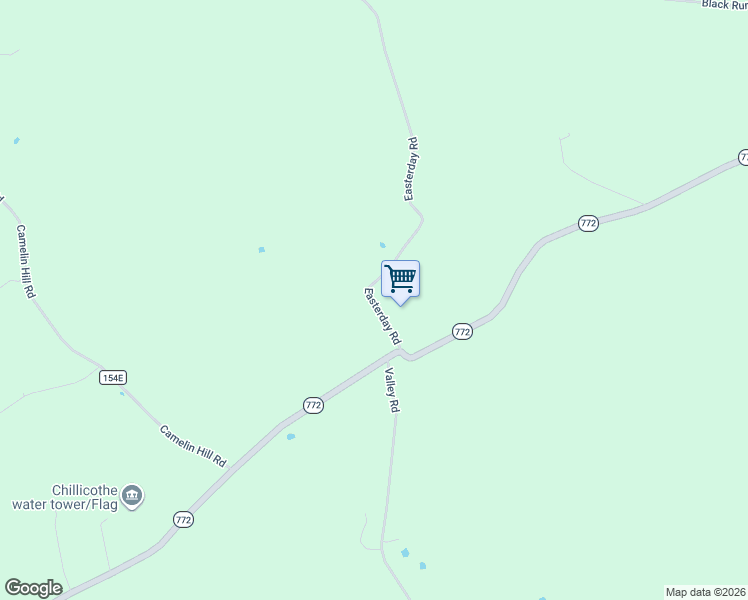 map of restaurants, bars, coffee shops, grocery stores, and more near 134 Easterday Road in Chillicothe