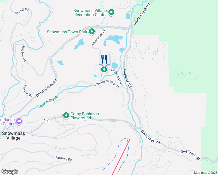 map of restaurants, bars, coffee shops, grocery stores, and more near 141-239 Snowmass Club Circle in Aspen
