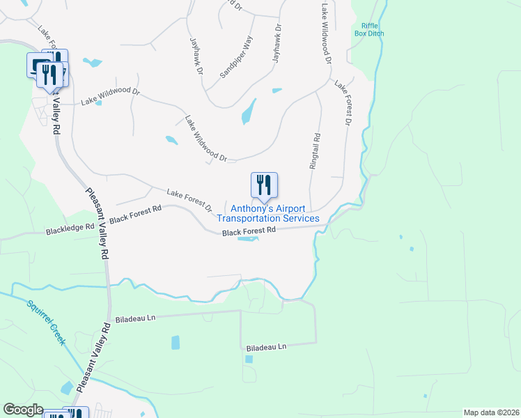 map of restaurants, bars, coffee shops, grocery stores, and more near 10983 Marmot Court in Penn Valley