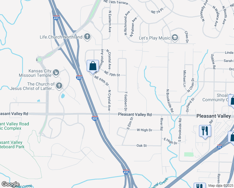 map of restaurants, bars, coffee shops, grocery stores, and more near 6826 Willis Drive in Pleasant Valley