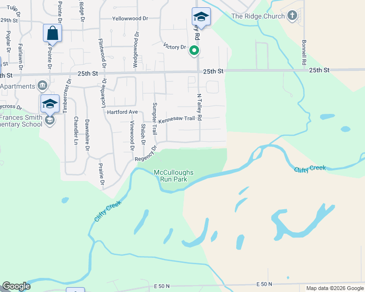 map of restaurants, bars, coffee shops, grocery stores, and more near 5926 Regency Drive in Columbus