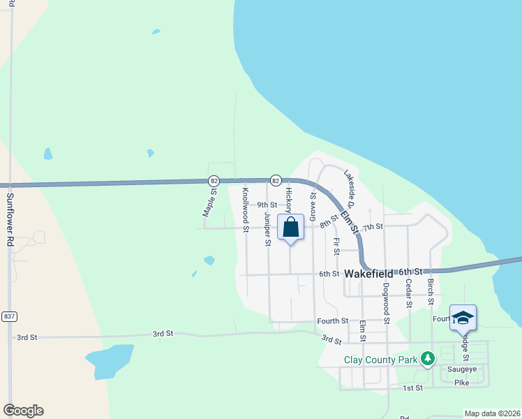 map of restaurants, bars, coffee shops, grocery stores, and more near 804 9th Street in Wakefield