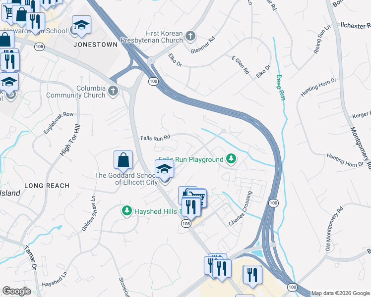 map of restaurants, bars, coffee shops, grocery stores, and more near 8388 Montgomery Run Road in Ilchester