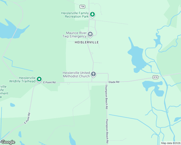 map of restaurants, bars, coffee shops, grocery stores, and more near 235 Main Street in Maurice River