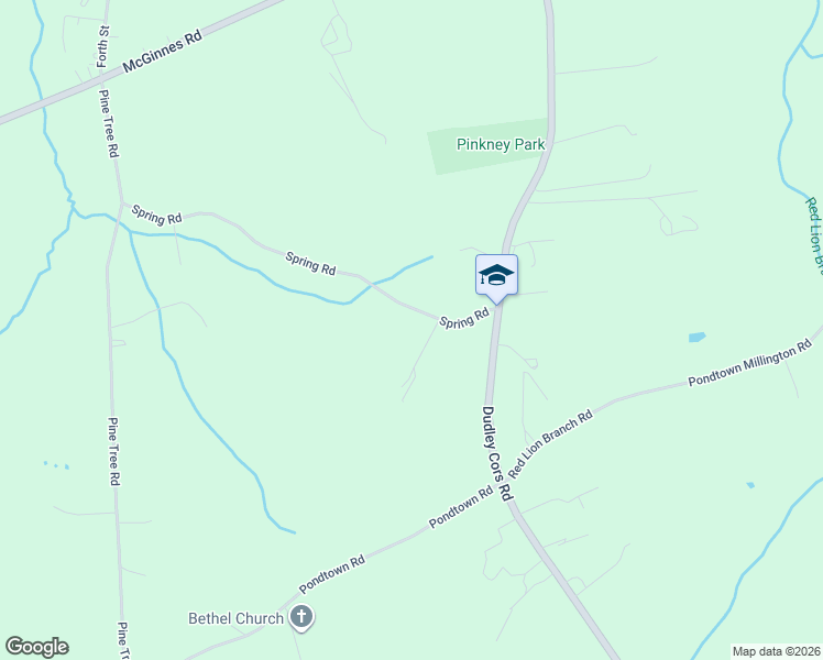 map of restaurants, bars, coffee shops, grocery stores, and more near 410 Spring Road in Millington