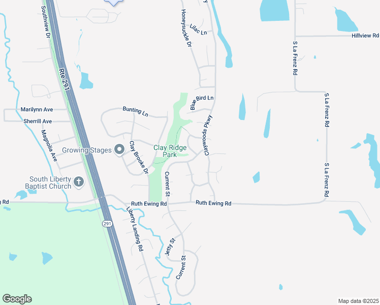 map of restaurants, bars, coffee shops, grocery stores, and more near 1851 Mallard Drive in Liberty